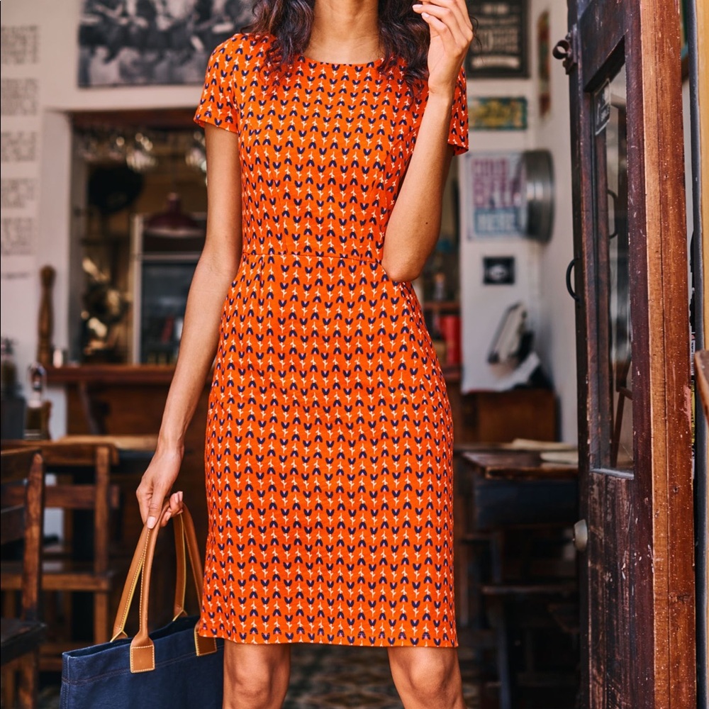 BODEN Phoebe Jersey Dress in Popsicle Tulip Geo
